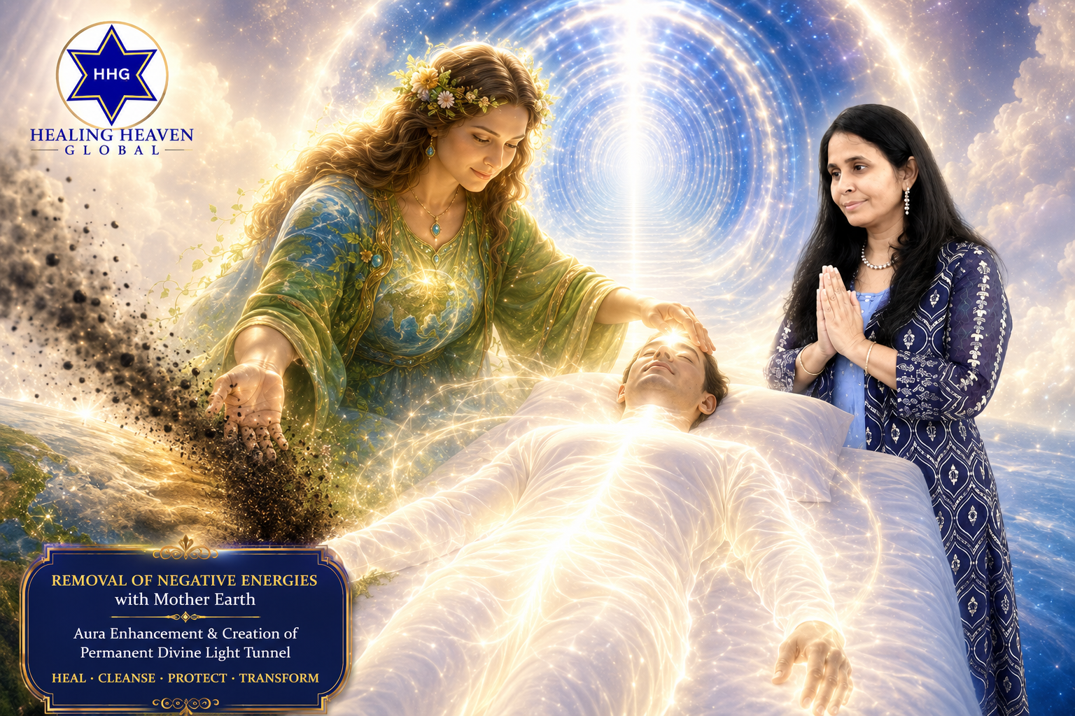 Removal of negative energies with Mother Earth โ Aura enhancement and creation of a permanent Divine Light Tunnel